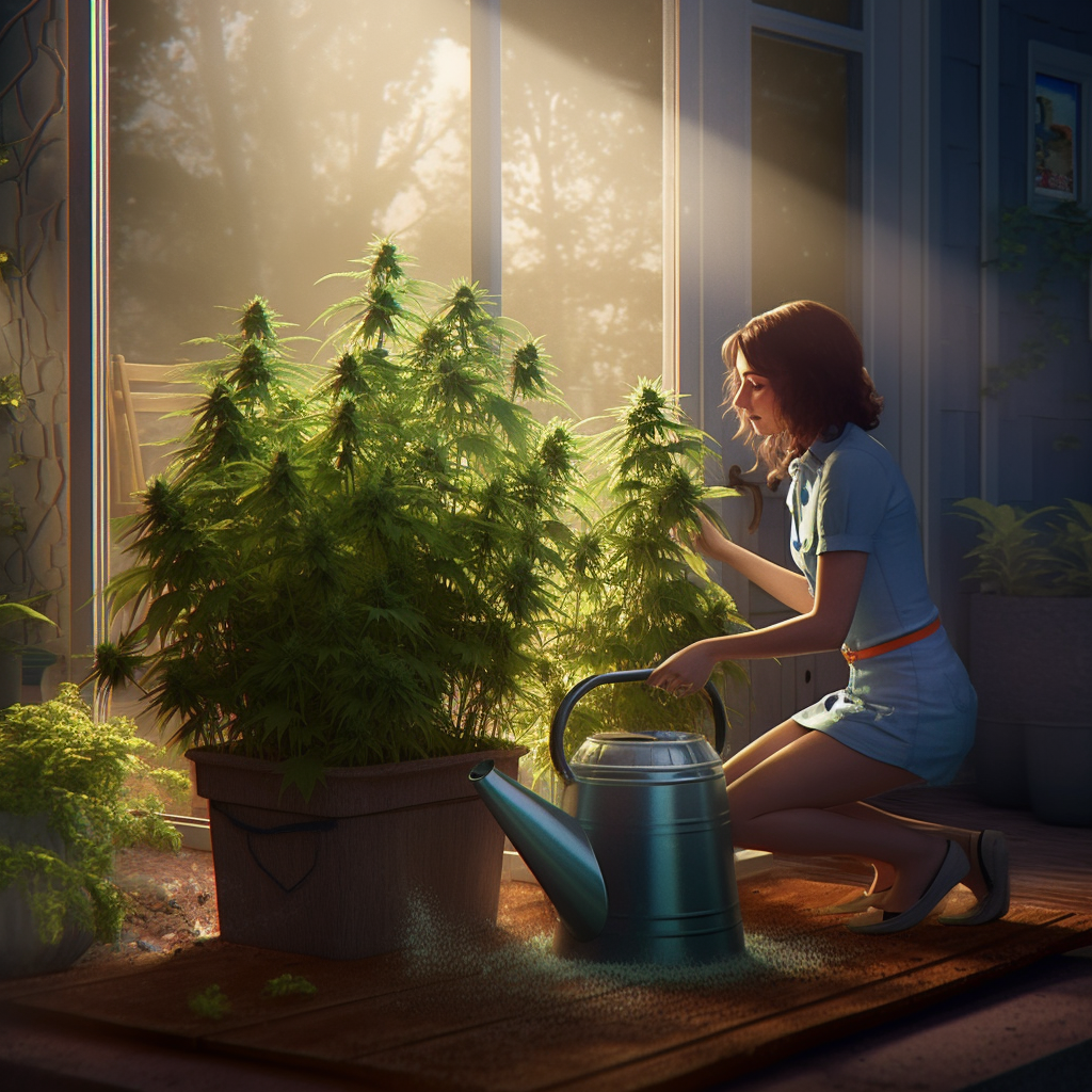 Watering Cannabis Plants